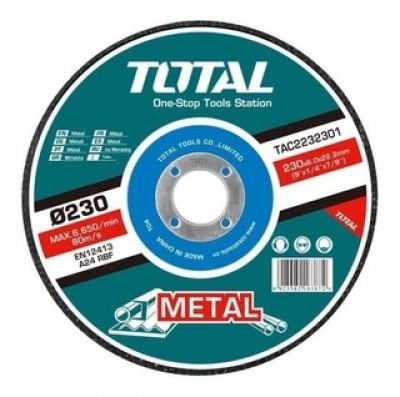 Disco Abrasivo de Desbaste para Metal 230 mm TOTAL