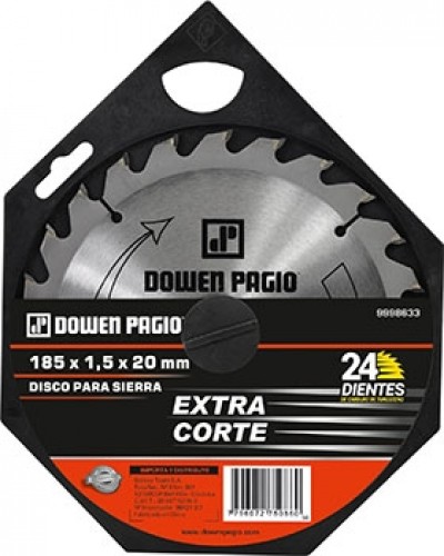 DOWEN PAGIO - DISCO DE SIERRA CIRCULAR 185 x 1.52 x 20 mm - 24 dientes