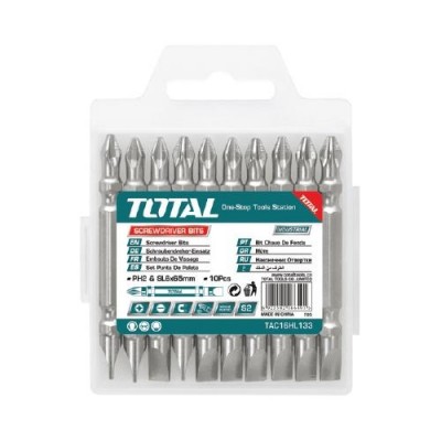 Set 10 Puntas Dobles para Atornillador INDUSTRIAL TOTALTAC16HL133