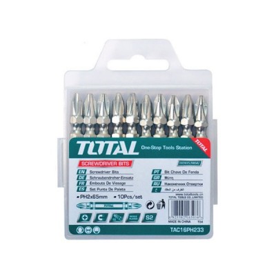 Set 10 Puntas PH2 para Atornillador INDUSTRIAL TOTALTAC16PH223