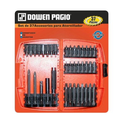 SET DE 37 ACCESORIOS P/ ATORNILLADOR - DOWEN PAGIO