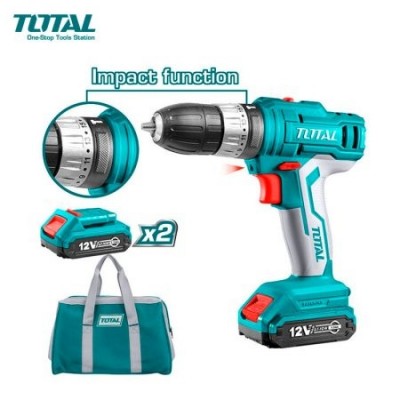 Taladro Percutor Inalambrico 12 v TOTAL