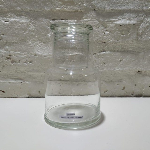 JARRA CON VASO SIN MANIJA VIDRIO