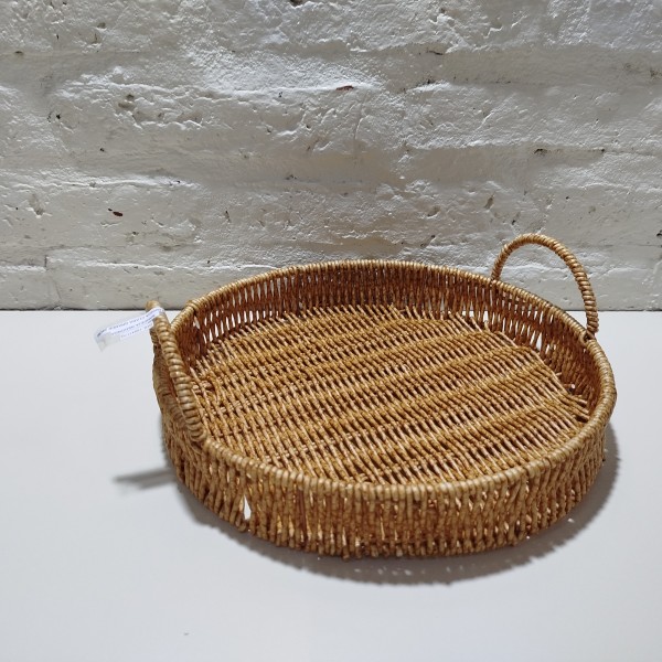 BANDEJA REDONDA CON MANIJA CLARA GRANDE 28CM