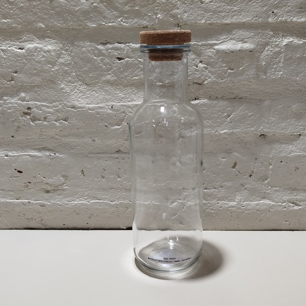 BOTELLA TAPA CORCHO 1000ML LISA 8X26CM