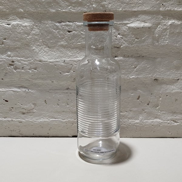 BOTELLA TAPA CORCHO 1000ML RAYA HORIZONTAL
