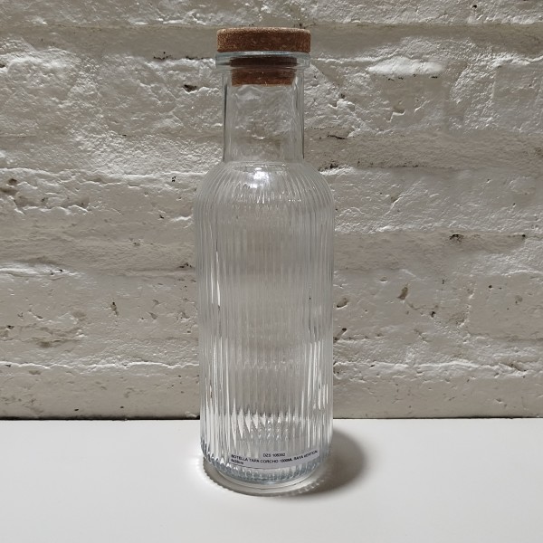 BOTELLA TAPA CORCHO 1000ML RAYA VERTICAL