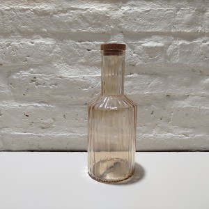 botella tapa corcho 1lt rayada ambar