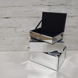 caja espejo rectangular chica 17x11x5 plateada