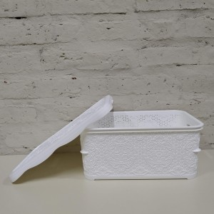 canasto con tapa labrado 5000ml 28x20x12cm