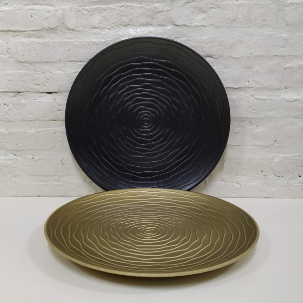 CENTRO MADERA LINEAS 40CM DORADO
