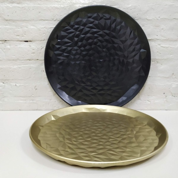 CENTRO MADERA PRISMA 40CM DORADO