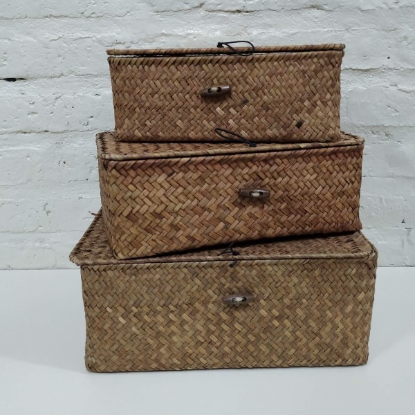 CESTA CON TAPA RECTANGULAR PEQUEÑA 23x13x9