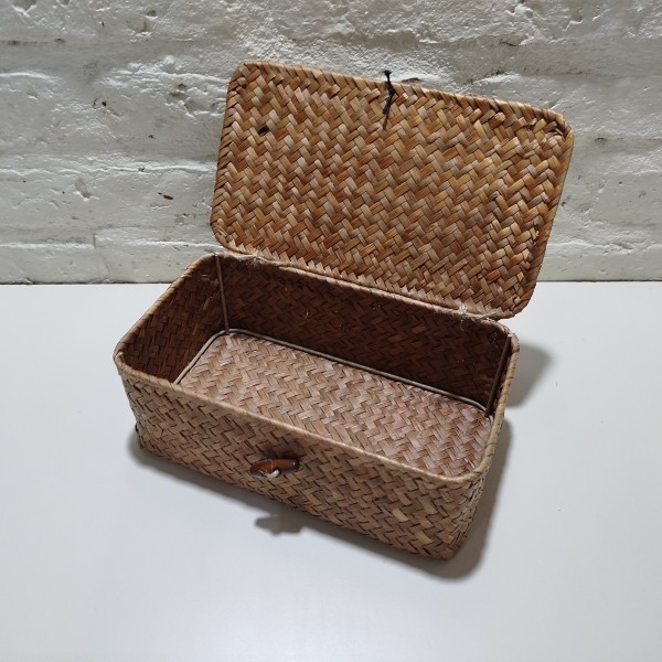 CESTA CON TAPA RECTANGULR 23X13X9