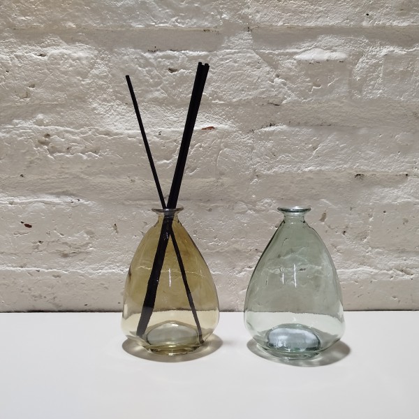 DIFUSOR GOTA VERDE CHAMPAGNE 7X9CM BASE 10CM ALTO