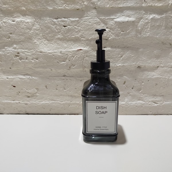 DISPENSER JABON CUADRADO VIDRIO NEGRO