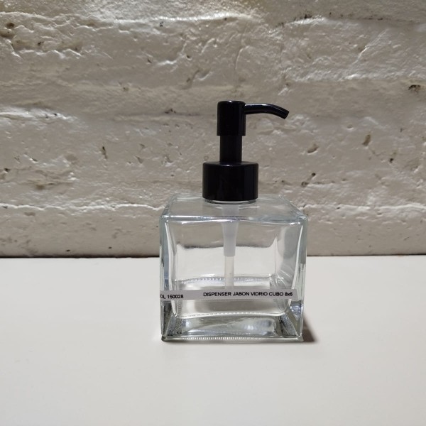 DISPENSER JABON VIDRIO CUBO 7x7