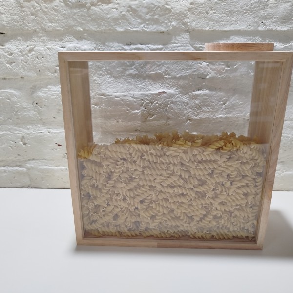 FRASCO ACRILICO MARCO MADERA 25X10X25CM