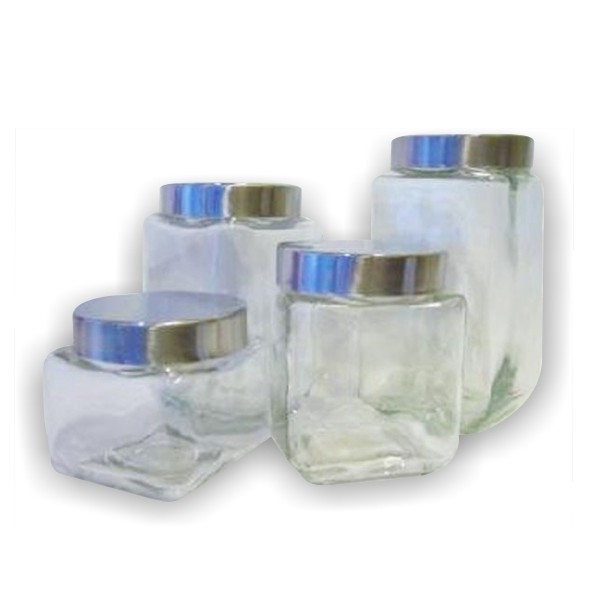 FRASCO CUADRADO TAPA ACERO 15 CM 1100CC