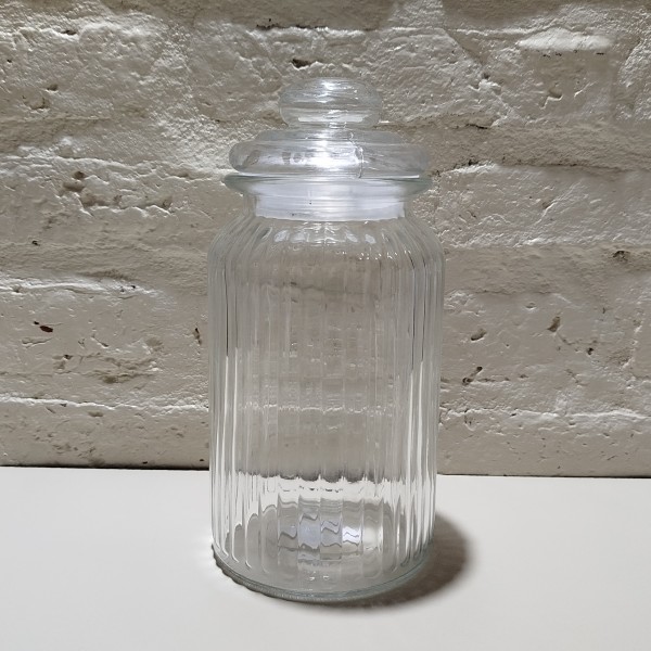 FRASCO RAYADO 19CM TAPA VIDRIO 950ML