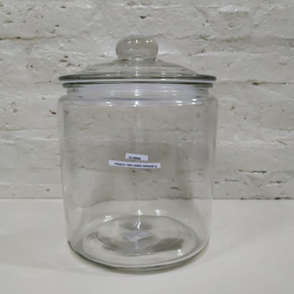 FRASCO TAPA VIDRIO GRANDE 4L