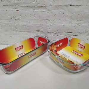 fuente rectangular profunda con asa 33x13cm 2lt budinera