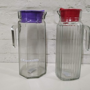 jarra octogonal 1500ml vidrio tapa plastica