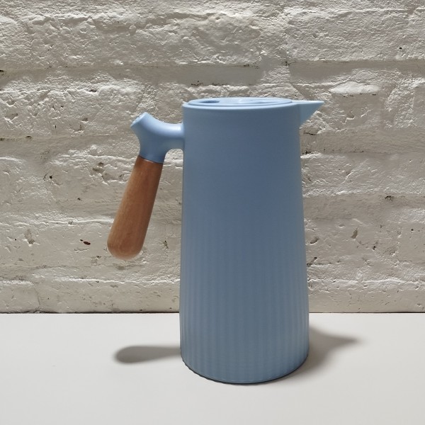 JARRA TERMICA MANIJA BAMBU CELESTE RAYAS