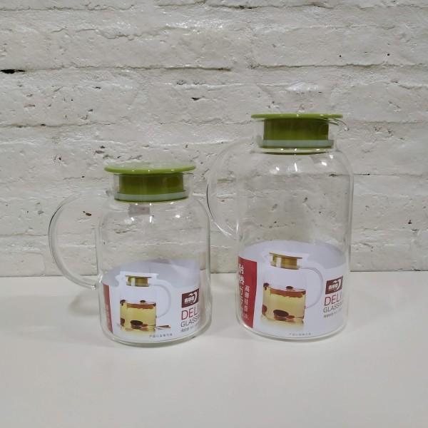 JARRA VIDRIO TERMICO ALTA TAPA VERDE 1800ML