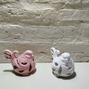 paloma ceramica calada rosa