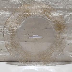 plato borde sitio borde arrugas dorado 32cm plastico