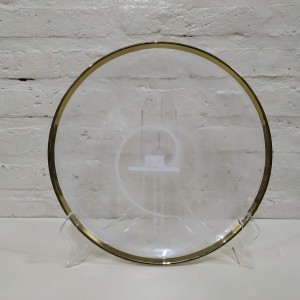 plato vidrio borde fino dorado 34cm