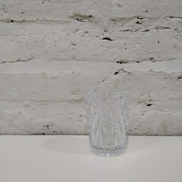 PORTAVELA LABRADO VASO ROMBOS CRISTAL 7X9CM