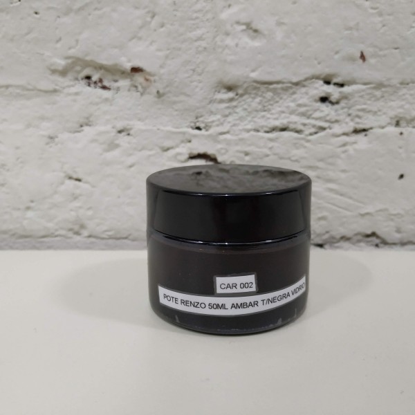 POTE RENZO 50ML AMBAR T/NEGRA VIDRIO