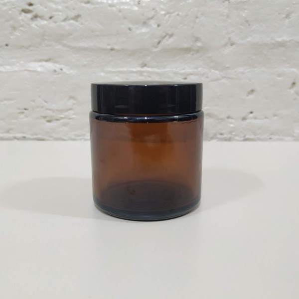 POTE RENZO X 100ML AMBAR TAPA NEGRA VIDRIO