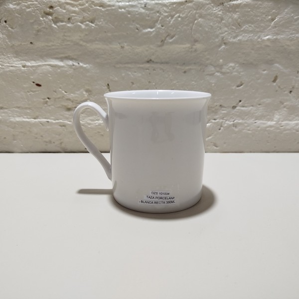 TAZA PORCELANA BLANCA RECTA 300ML