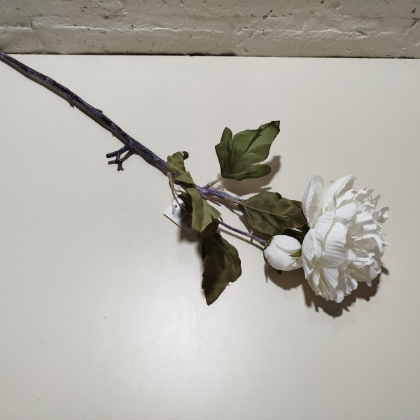 VARA PEONIA CON PIMPOLLO BLANCO 60CM