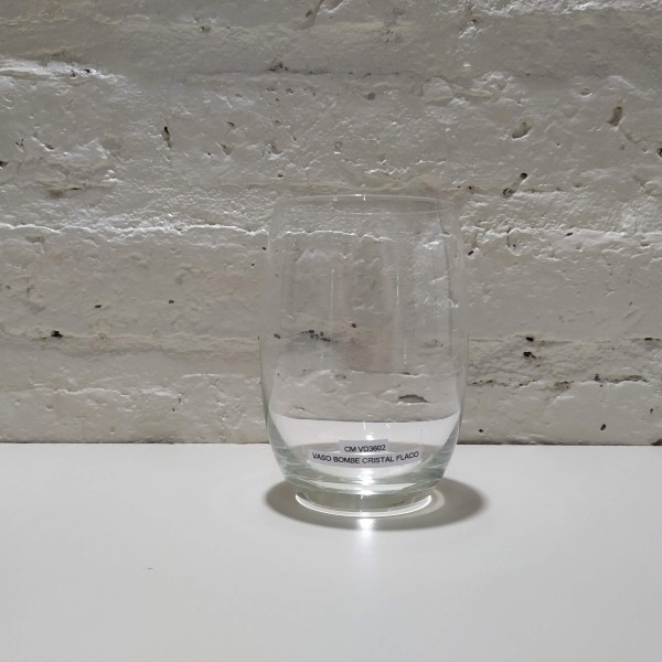 VASO BOMBE CRISTAL FLACO