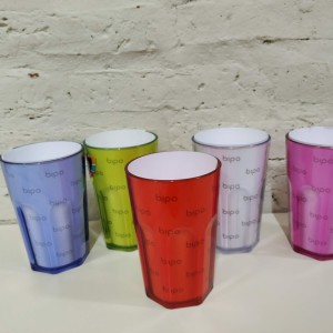 vaso facetado 400cc colores